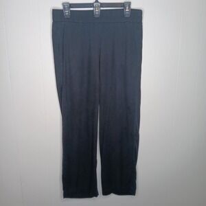Eileen Fisher Woven Tencel GrainPants Womens Size S Black Straight Leg Pull On